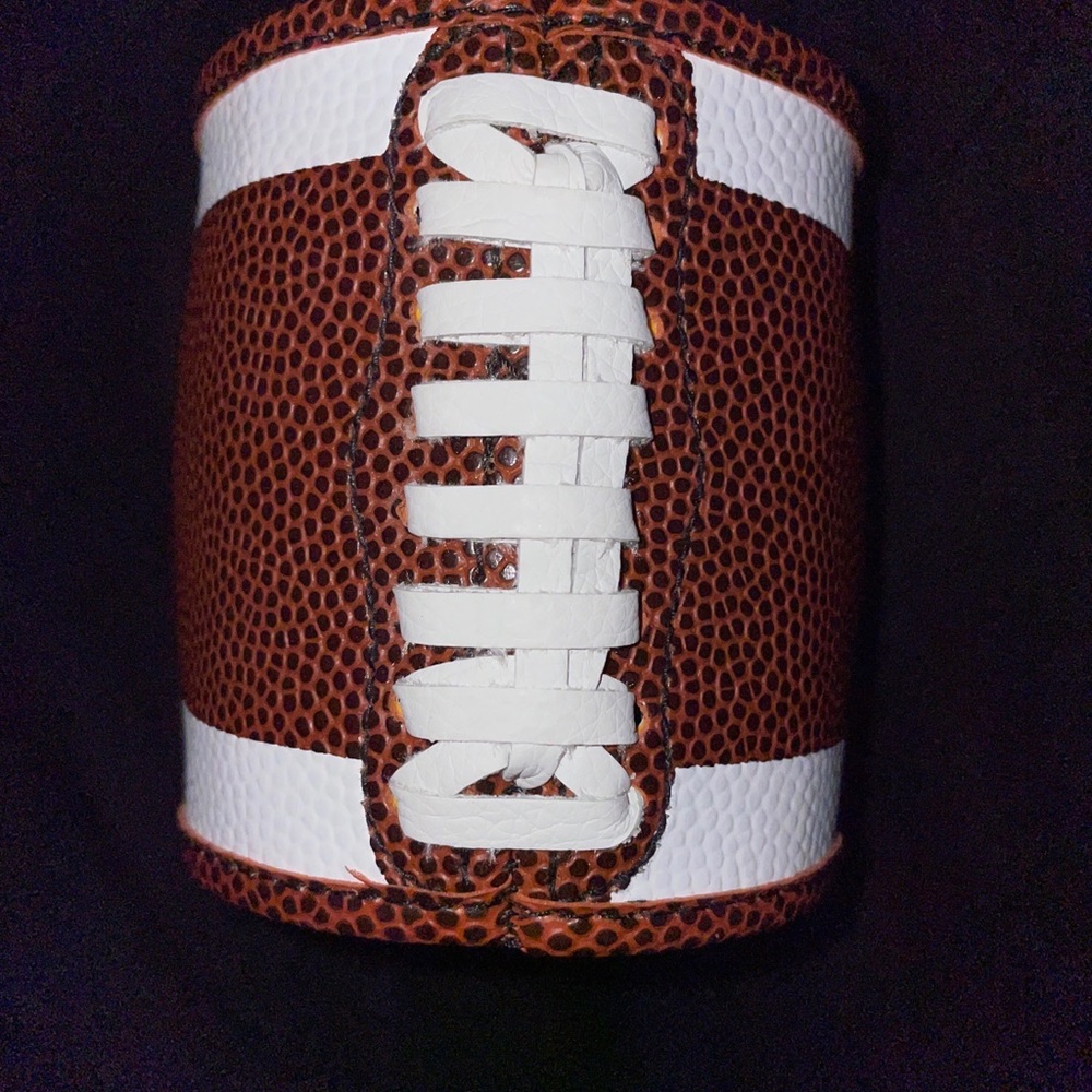 - NEW University of Oklahoma Can Cooler Koozie - Football Stitching